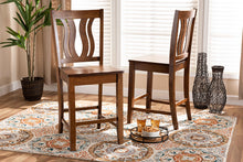 Load image into Gallery viewer, Baxton Studio Fenton Modern and Contemporary Transitional Walnut Brown Finished Wood 2-Piece Counter Stool Set