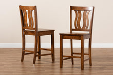 Load image into Gallery viewer, Baxton Studio Fenton Modern and Contemporary Transitional Walnut Brown Finished Wood 2-Piece Counter Stool Set