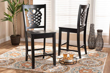 Load image into Gallery viewer, Baxton Studio Gervais Modern and Contemporary Transitional Dark Brown Finished Wood 2-Piece Counter Stool Set
