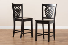 Load image into Gallery viewer, Baxton Studio Gervais Modern and Contemporary Transitional Dark Brown Finished Wood 2-Piece Counter Stool Set