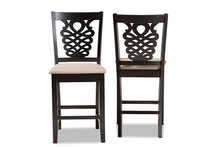 Load image into Gallery viewer, Baxton Studio Gervais Modern and Contemporary Transitional Sand Fabric Upholstered and Dark Brown Finished Wood 2-Piece Counter Stool Set