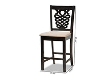 Load image into Gallery viewer, Baxton Studio Gervais Modern and Contemporary Transitional Sand Fabric Upholstered and Dark Brown Finished Wood 2-Piece Counter Stool Set