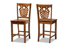 Load image into Gallery viewer, Baxton Studio Gervais Modern and Contemporary Transitional Walnut Brown Finished Wood 2-Piece Counter Stool Set