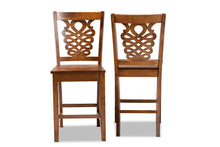 Load image into Gallery viewer, Baxton Studio Gervais Modern and Contemporary Transitional Walnut Brown Finished Wood 2-Piece Counter Stool Set