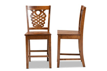 Load image into Gallery viewer, Baxton Studio Gervais Modern and Contemporary Transitional Walnut Brown Finished Wood 2-Piece Counter Stool Set
