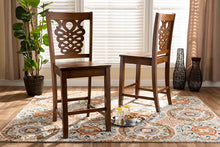 Load image into Gallery viewer, Baxton Studio Gervais Modern and Contemporary Transitional Walnut Brown Finished Wood 2-Piece Counter Stool Set