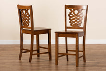 Load image into Gallery viewer, Baxton Studio Gervais Modern and Contemporary Transitional Walnut Brown Finished Wood 2-Piece Counter Stool Set