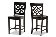 Load image into Gallery viewer, Baxton Studio Nicolette Modern and Contemporary Transitional Dark Brown Finished Wood 2-Piece Counter Stool Set
