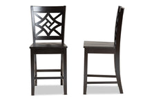 Load image into Gallery viewer, Baxton Studio Nicolette Modern and Contemporary Transitional Dark Brown Finished Wood 2-Piece Counter Stool Set