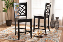 Load image into Gallery viewer, Baxton Studio Nicolette Modern and Contemporary Transitional Dark Brown Finished Wood 2-Piece Counter Stool Set