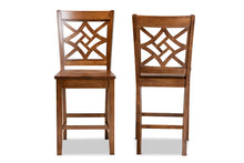 Load image into Gallery viewer, Baxton Studio Nicolette Modern and Contemporary Transitional Walnut Brown Finished Wood 2-Piece Counter Stool Set