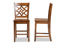 Load image into Gallery viewer, Baxton Studio Nicolette Modern and Contemporary Transitional Walnut Brown Finished Wood 2-Piece Counter Stool Set