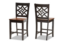 Load image into Gallery viewer, Baxton Studio Nicolette Modern and Contemporary Two-Tone Dark Brown and Walnut Brown Finished Wood 2-Piece Counter Stool Set