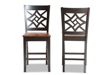Load image into Gallery viewer, Baxton Studio Nicolette Modern and Contemporary Two-Tone Dark Brown and Walnut Brown Finished Wood 2-Piece Counter Stool Set