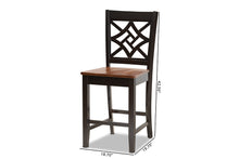 Load image into Gallery viewer, Baxton Studio Nicolette Modern and Contemporary Two-Tone Dark Brown and Walnut Brown Finished Wood 2-Piece Counter Stool Set
