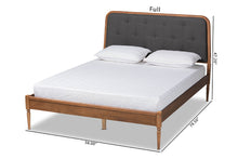 Load image into Gallery viewer, Baxton Studio Diantha Classic and Traditional Dark Grey Fabric Upholstered and Walnut Brown Finished Wood King Size Platform Bed