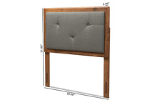Load image into Gallery viewer, Baxton Studio Abner Modern and Contemporary Transitional Dark Grey Fabric Upholstered and Walnut Brown Finished Wood Twin Size Headboard