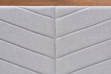 Load image into Gallery viewer, Baxton Studio Iden Modern and Contemporary Light Grey Fabric Upholstered and Walnut Brown Finished Wood Twin Size Headboard