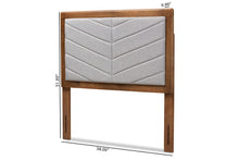 Load image into Gallery viewer, Baxton Studio Iden Modern and Contemporary Light Grey Fabric Upholstered and Walnut Brown Finished Wood Twin Size Headboard