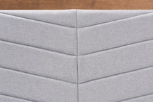 Load image into Gallery viewer, Baxton Studio Iden Modern and Contemporary Light Grey Fabric Upholstered and Walnut Brown Finished Wood Full Size Headboard