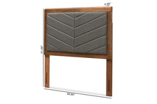 Load image into Gallery viewer, Baxton Studio Iden Modern and Contemporary Dark Grey Fabric Upholstered and Walnut Brown Finished Wood Twin Size Headboard