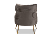 Load image into Gallery viewer, Baxton Studio Nelson Modern Luxe and Glam Grey Velvet Fabric Upholstered and Gold Finished Metal Armchair