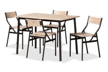 Load image into Gallery viewer, Baxton Studio Carmen Modern and Contemporary Oak Brown Finished Wood and Dark Brown Metal 5-Piece Dining Set