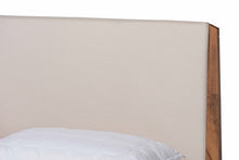 Load image into Gallery viewer, Baxton Studio Lenora Mid-Century Modern Beige Fabric Upholstered and Walnut Brown Finished Wood King Size Platform Bed