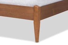Load image into Gallery viewer, Baxton Studio Lenora Mid-Century Modern Beige Fabric Upholstered and Walnut Brown Finished Wood Queen Size Platform Bed