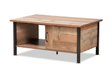 Load image into Gallery viewer, Baxton Studio Vaughan Modern and Contemporary Two-Tone Rustic Oak Brown and Black Finished Wood Coffee Table