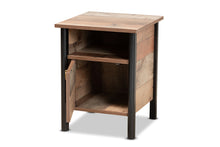 Load image into Gallery viewer, Baxton Studio Vaughan Modern and Contemporary Two-Tone Rustic Oak Brown and Black Finished Wood Nightstand