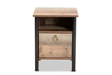 Load image into Gallery viewer, Baxton Studio Vaughan Modern and Contemporary Two-Tone Rustic Oak Brown and Black Finished Wood Nightstand