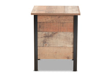Load image into Gallery viewer, Baxton Studio Vaughan Modern and Contemporary Two-Tone Rustic Oak Brown and Black Finished Wood Nightstand