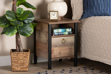 Load image into Gallery viewer, Baxton Studio Vaughan Modern and Contemporary Two-Tone Rustic Oak Brown and Black Finished Wood Nightstand