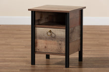 Load image into Gallery viewer, Baxton Studio Vaughan Modern and Contemporary Two-Tone Rustic Oak Brown and Black Finished Wood Nightstand