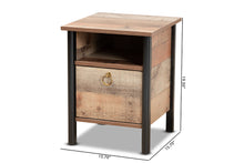 Load image into Gallery viewer, Baxton Studio Vaughan Modern and Contemporary Two-Tone Rustic Oak Brown and Black Finished Wood Nightstand