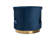 Load image into Gallery viewer, Baxton Studio Neville Modern Luxe and Glam Navy Blue Velvet Fabric Upholstered and Gold Finished Metal Armchair