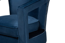 Load image into Gallery viewer, Baxton Studio Neville Modern Luxe and Glam Navy Blue Velvet Fabric Upholstered and Gold Finished Metal Armchair