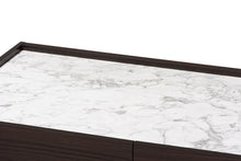 Load image into Gallery viewer, Baxton Studio Walker Modern and Contemporary Dark Brown and Gold Finished Wood Coffee Table with Faux Marble Top