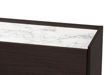 Load image into Gallery viewer, Baxton Studio Walker Modern and Contemporary Dark Brown and Gold Finished Wood Shoe Cabinet with Faux Marble Top