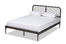Load image into Gallery viewer, Baxton Studio Dora Modern and Contemporary Industrial Black Finished Metal Queen Size Platform Bed