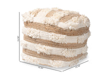 Load image into Gallery viewer, Baxton Studio Basque Modern and Contemporary Moroccan Inspired Natural and Ivory Handwoven Wool Blend Pouf Ottoman
