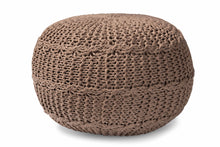 Load image into Gallery viewer, Baxton Studio Palmas Modern and Contemporary Bohemian Taupe Handwoven Pet Yarn Pouf Ottoman