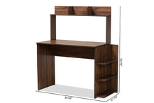 Load image into Gallery viewer, Baxton Studio Garnet Modern and Contemporary Walnut Brown Finished Wood Desk with Shelves