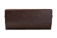 Load image into Gallery viewer, Baxton Studio Christa Mid-Century Modern Transitional Dark Brown Faux Leather Effect Fabric Upholstered and Walnut Brown Finished Wood Sofa