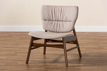 Load image into Gallery viewer, Baxton Studio Benito Mid-Century Modern Transitional Beige Fabric Upholstered and Walnut Brown Finished Wood Accent Chair