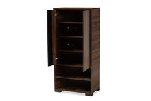 Load image into Gallery viewer, Baxton Studio Raina Modern and Contemporary Two-Tone Walnut Brown and Black Finished Wood 2-Door Shoe Storage Cabinet