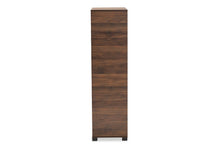 Load image into Gallery viewer, Baxton Studio Raina Modern and Contemporary Two-Tone Walnut Brown and Black Finished Wood 2-Door Shoe Storage Cabinet