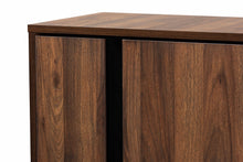 Load image into Gallery viewer, Baxton Studio Raina Modern and Contemporary Two-Tone Walnut Brown and Black Finished Wood 2-Door Shoe Storage Cabinet