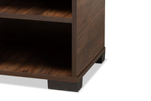 Load image into Gallery viewer, Baxton Studio Raina Modern and Contemporary Two-Tone Walnut Brown and Black Finished Wood 2-Door Shoe Storage Cabinet